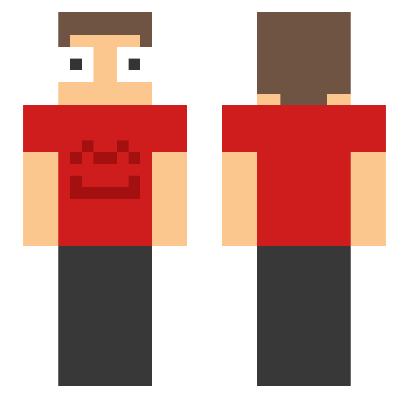 ImmanualKant Minecraft skin, front and back view