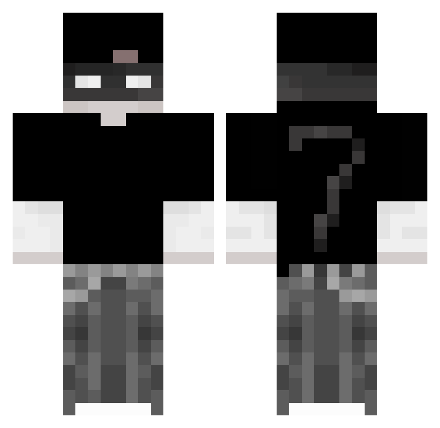 xmesor Minecraft skin, front and back view