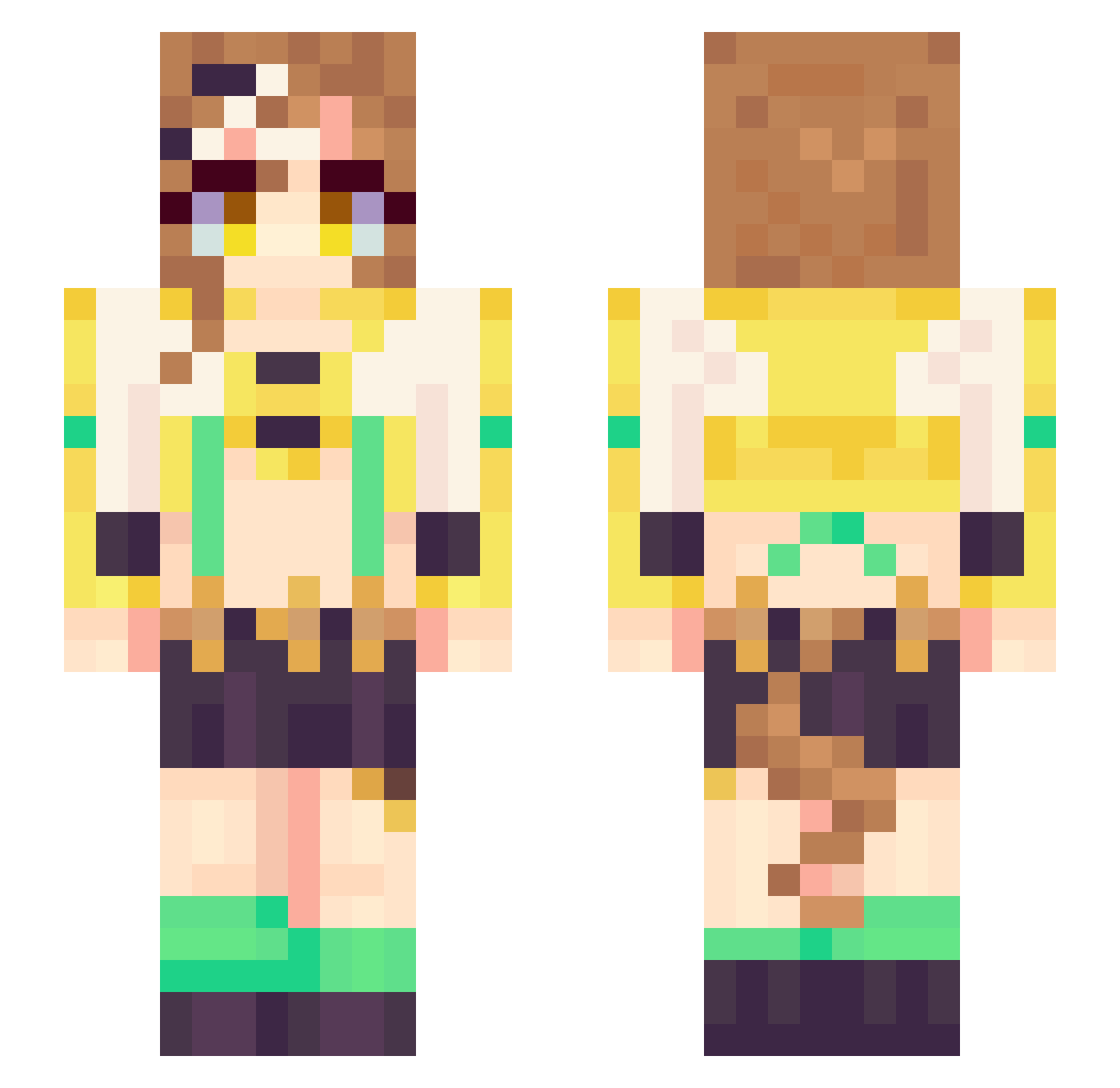 Tizo101110 Minecraft skin, front and back view
