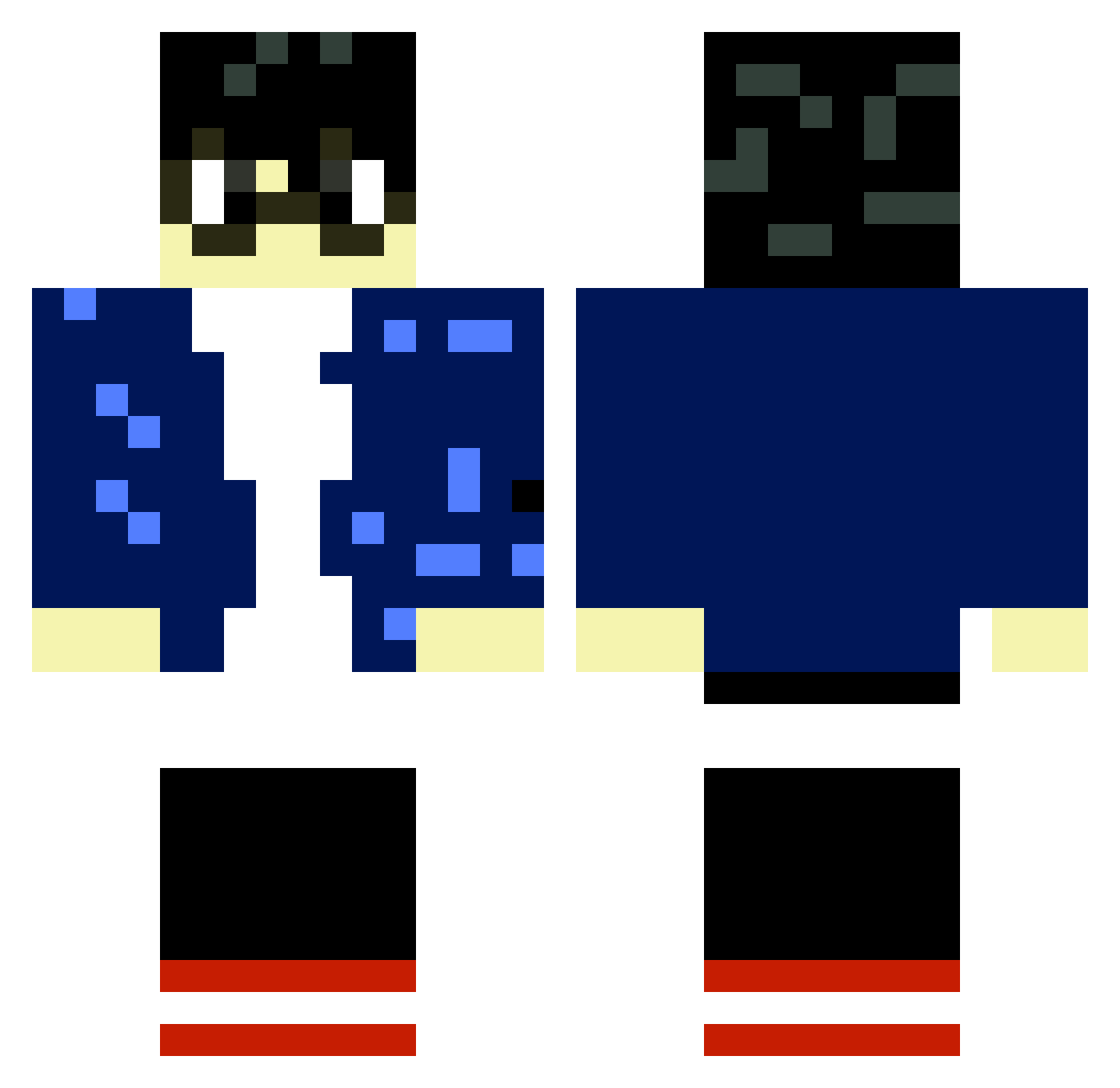 unomagicofficial Minecraft skin, front and back view