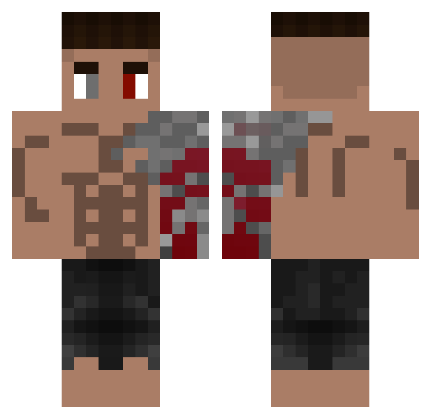 T1rminaToX Minecraft skin, front and back view