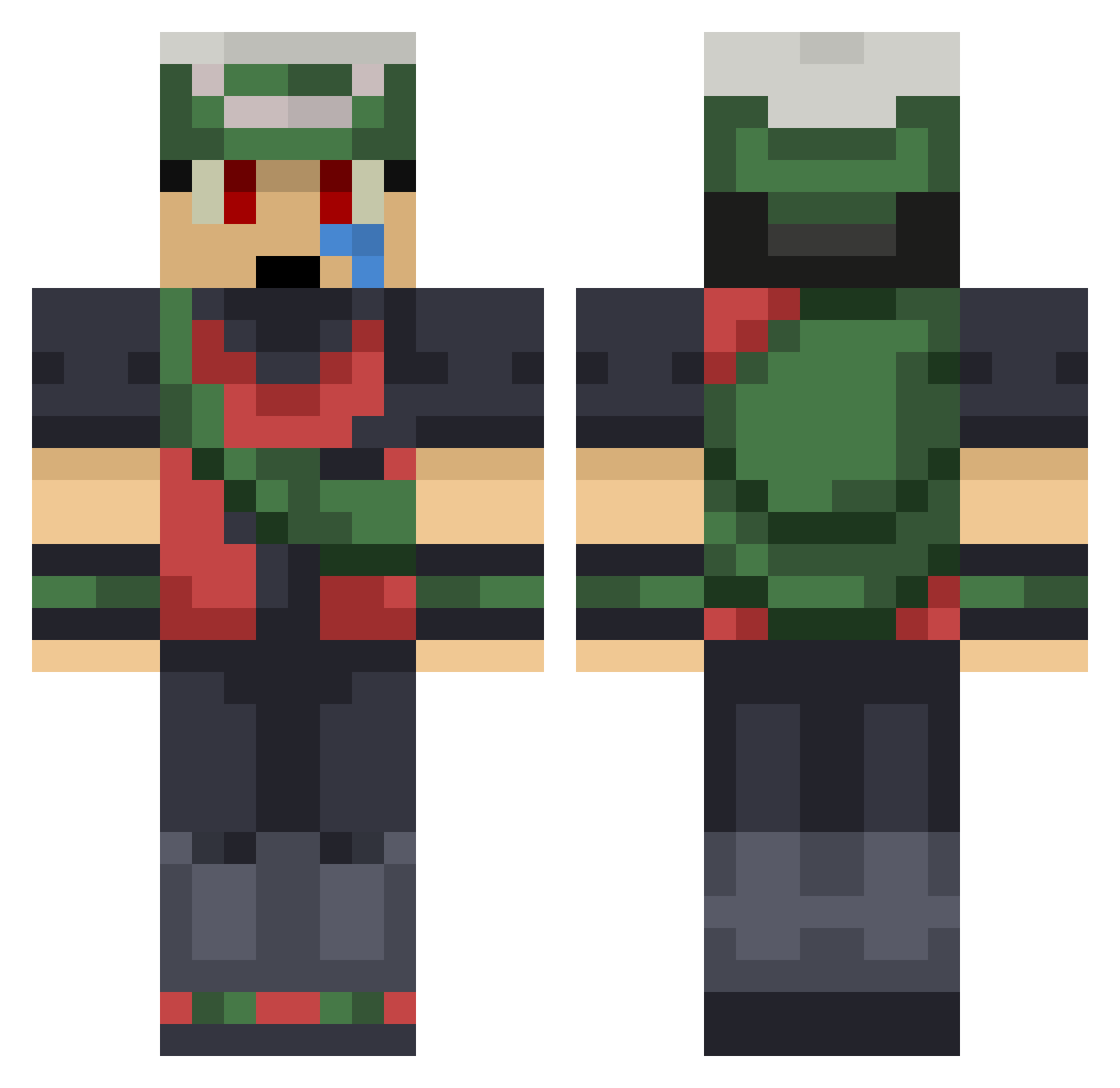 Unenvious Minecraft skin, front and back view