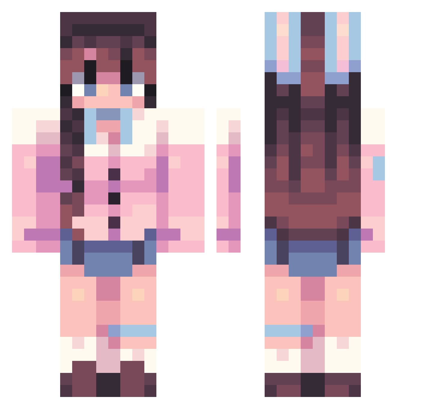 Zylo_Fuze Minecraft skin, front and back view