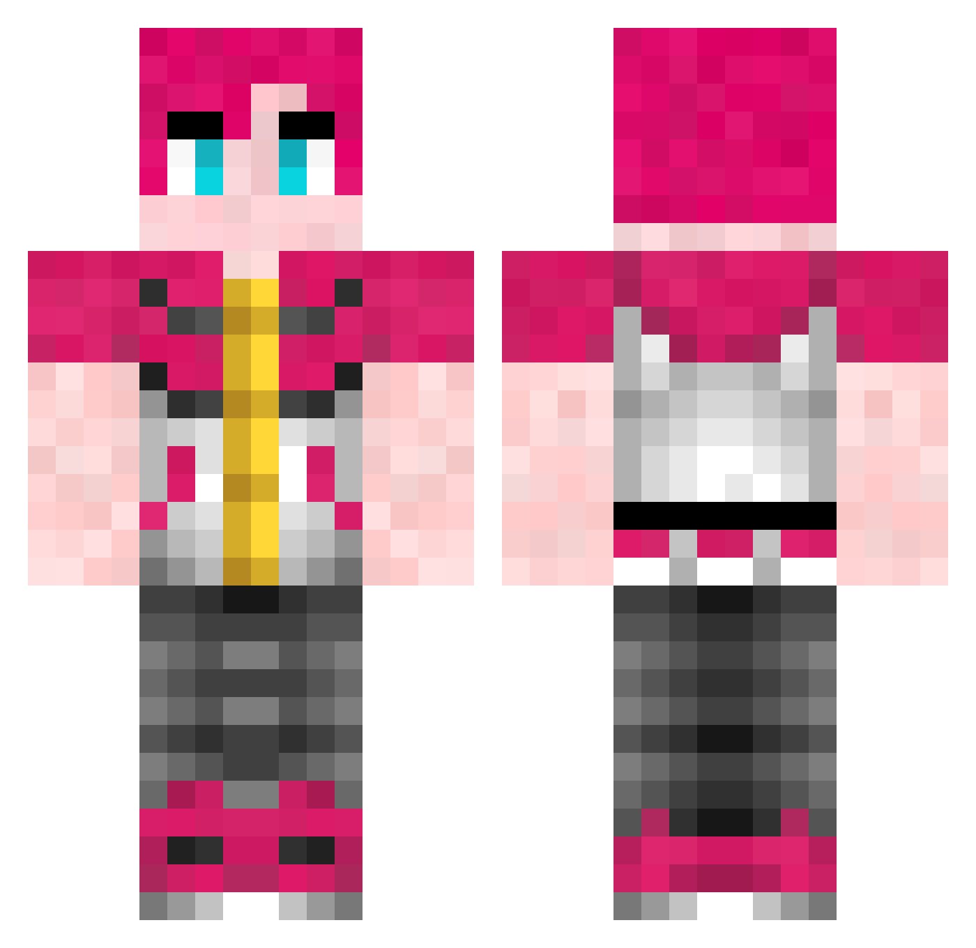 LiquidWheat Minecraft skin, front and back view