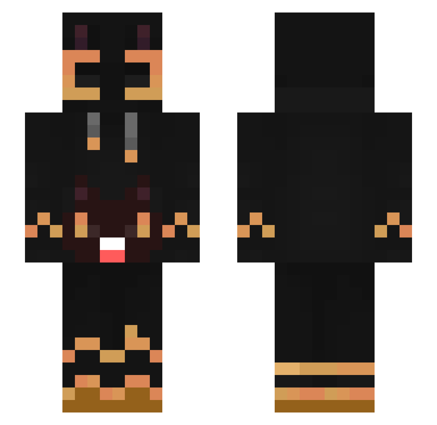 Joavictr Minecraft skin, front and back view