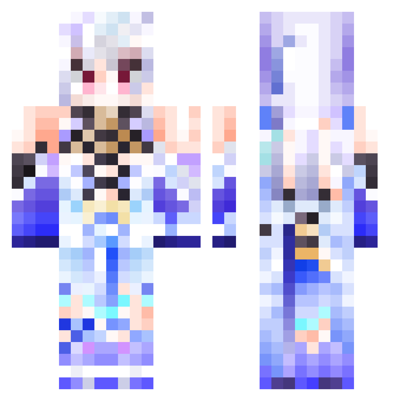 Q_Lemonade Minecraft skin, front and back view