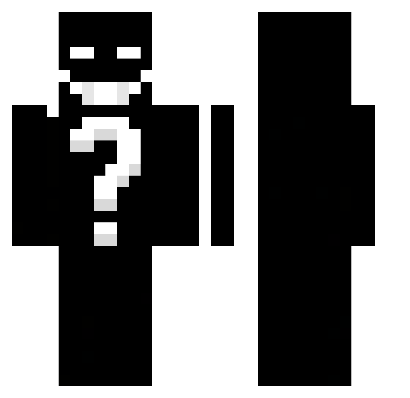 DeathWatchHQ Minecraft skin, front and back view
