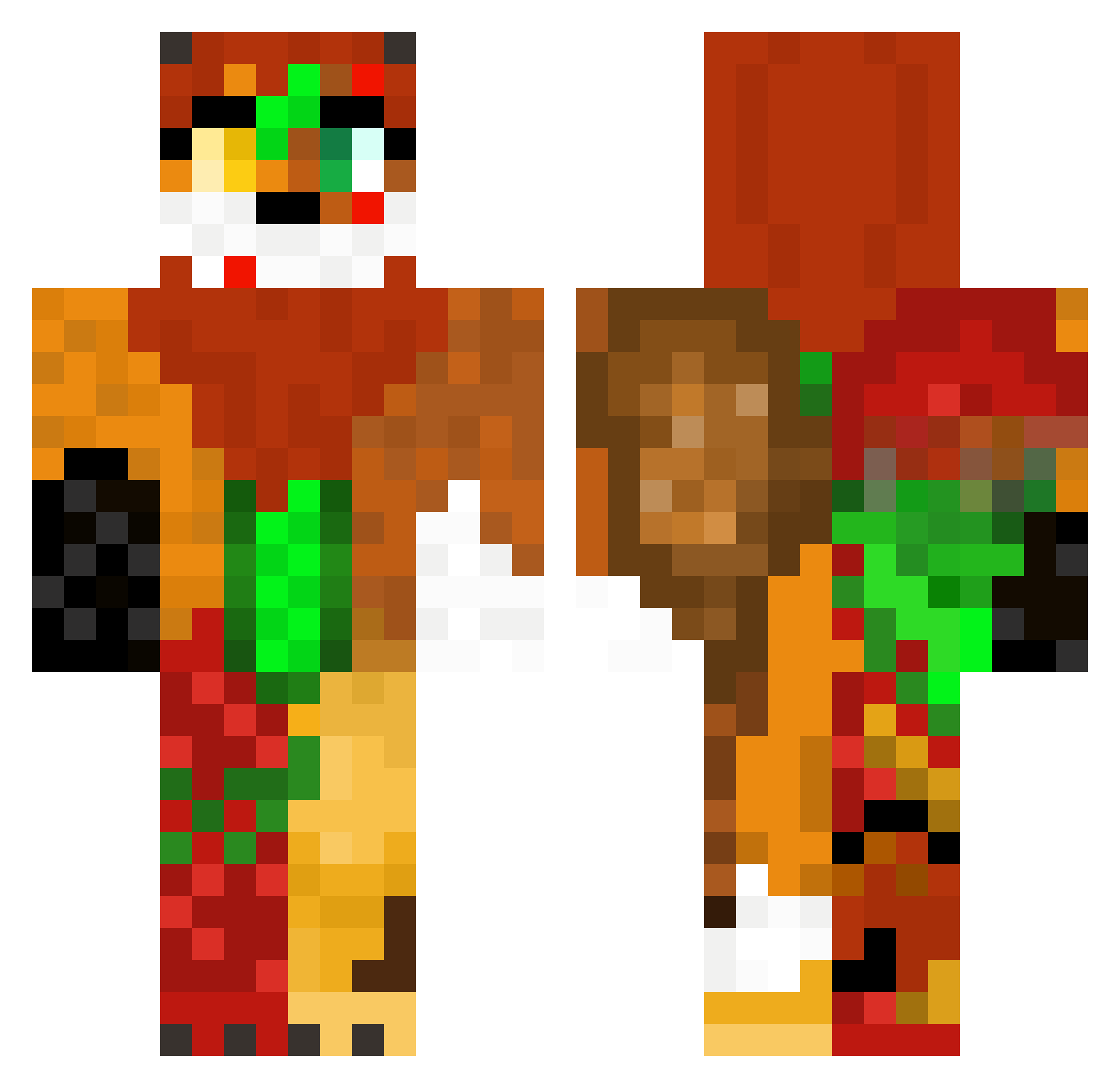 RoisinStarTrekFN Minecraft skin, front and back view