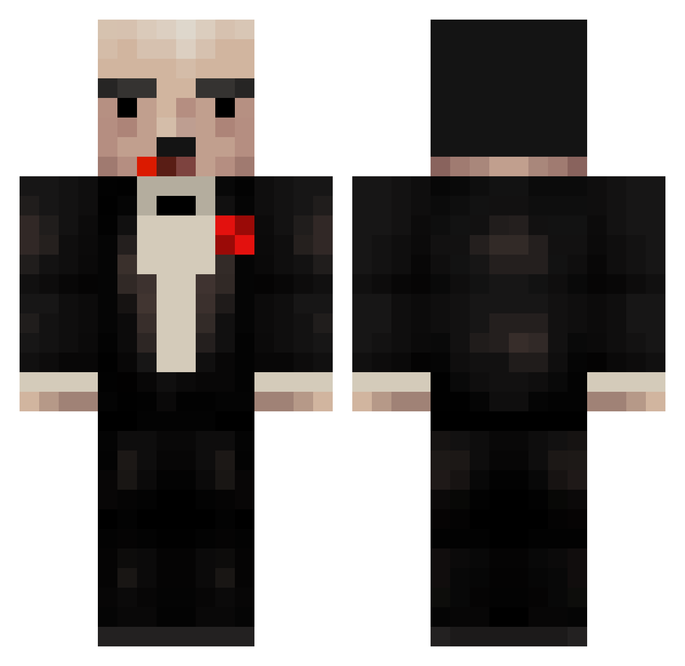 Wqpes Minecraft skin, front and back view