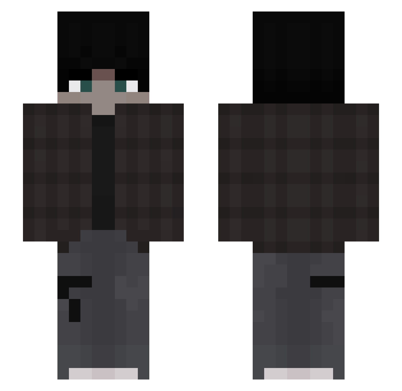Fentzi Minecraft skin, front and back view