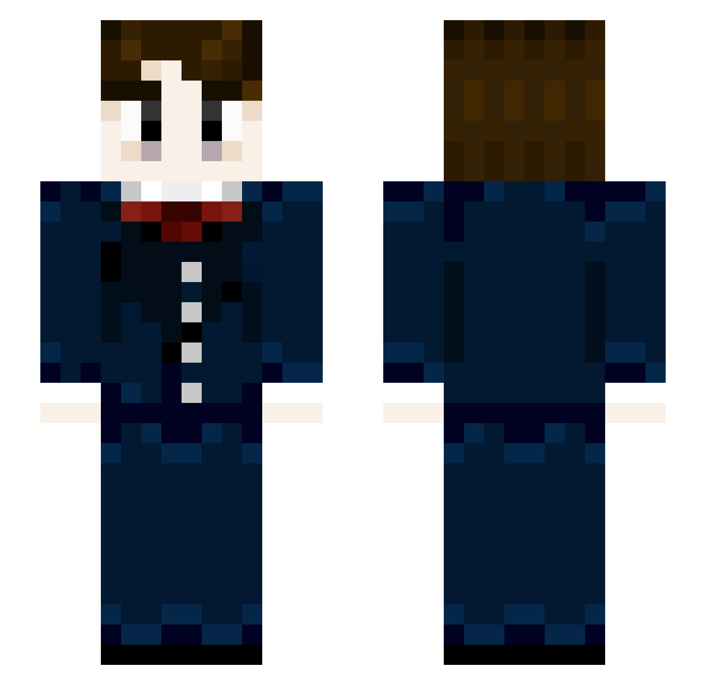 Metamorphosed Minecraft skin, front and back view