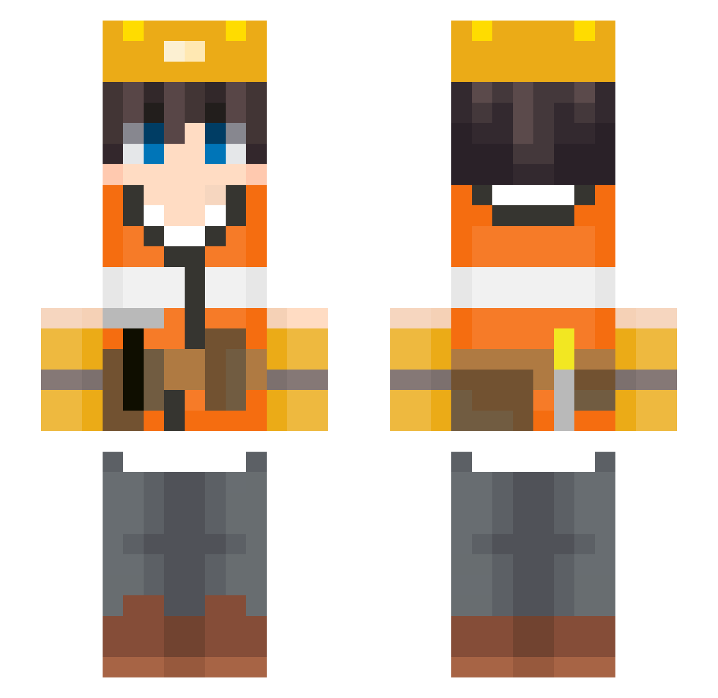 Luck5431 Minecraft skin, front and back view