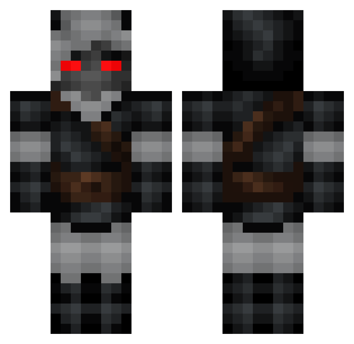 issac001 Minecraft skin, front and back view