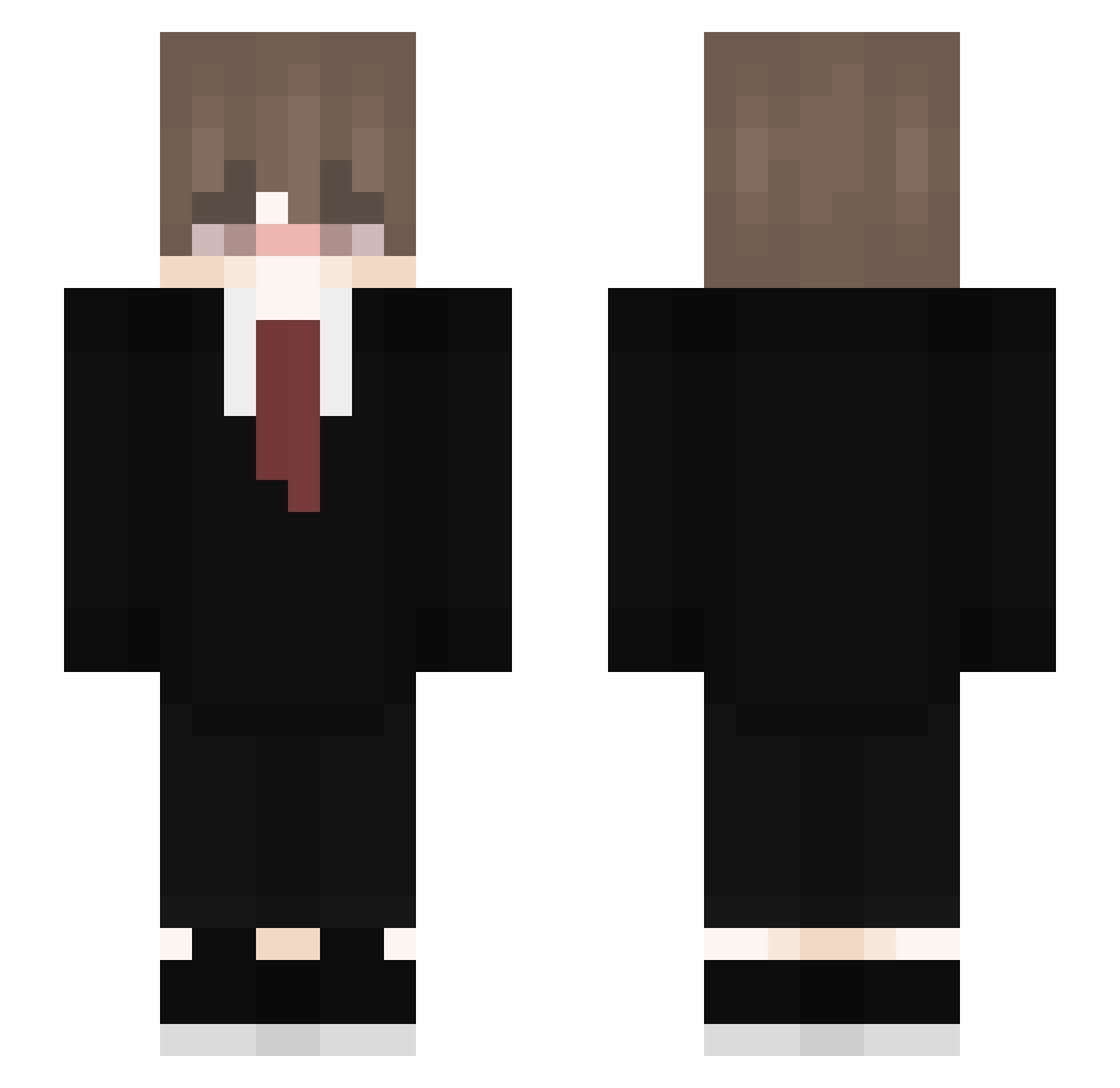 SoyCrackHead Minecraft skin, front and back view
