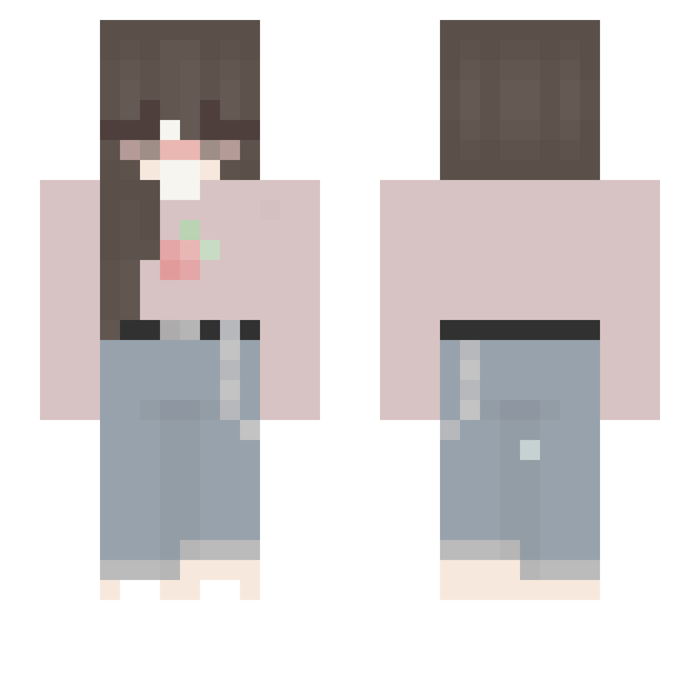 hvqh Minecraft skin, front and back view