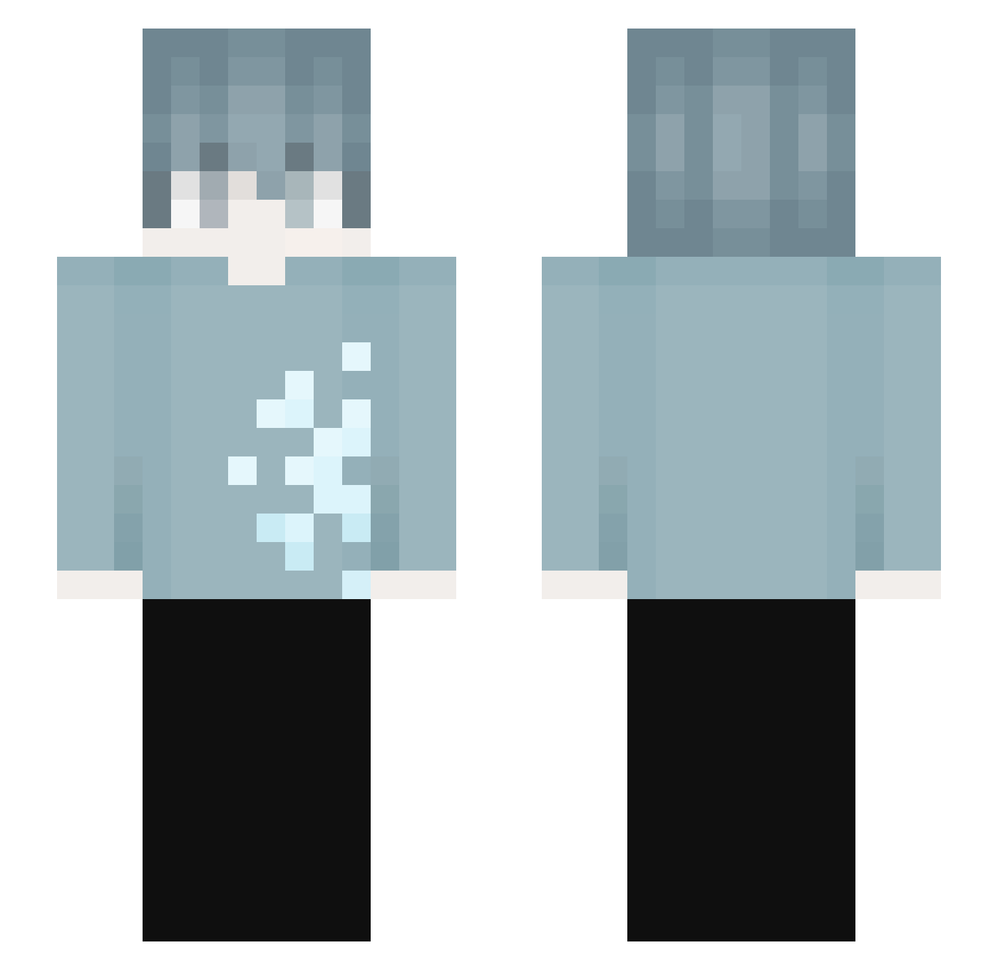 Sompta Minecraft skin, front and back view