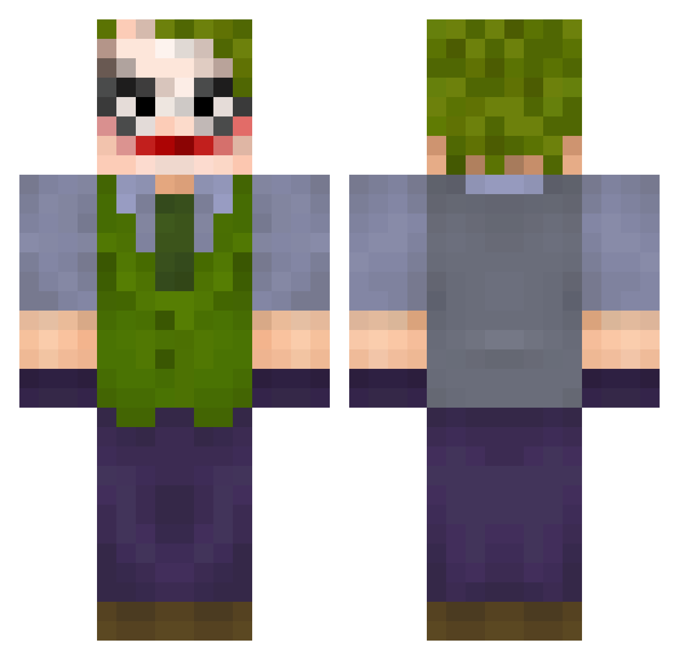 AndreX77 Minecraft skin, front and back view