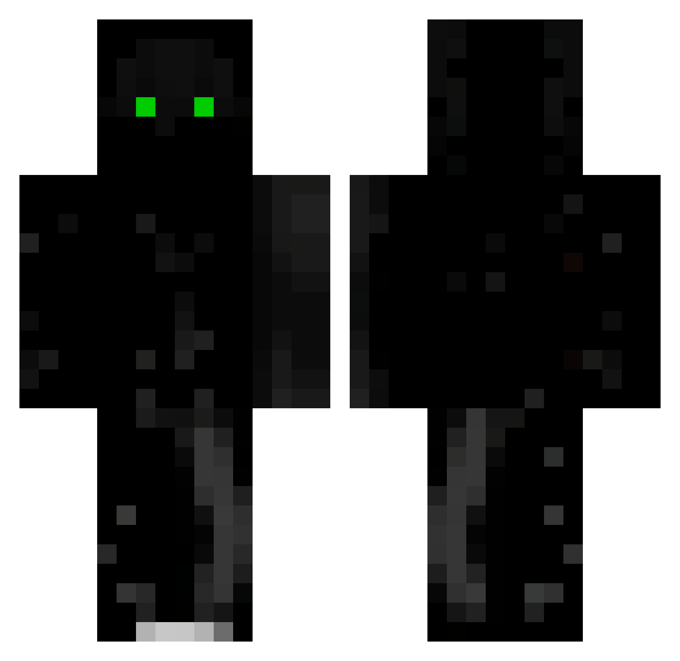 ElixOG Minecraft skin, front and back view
