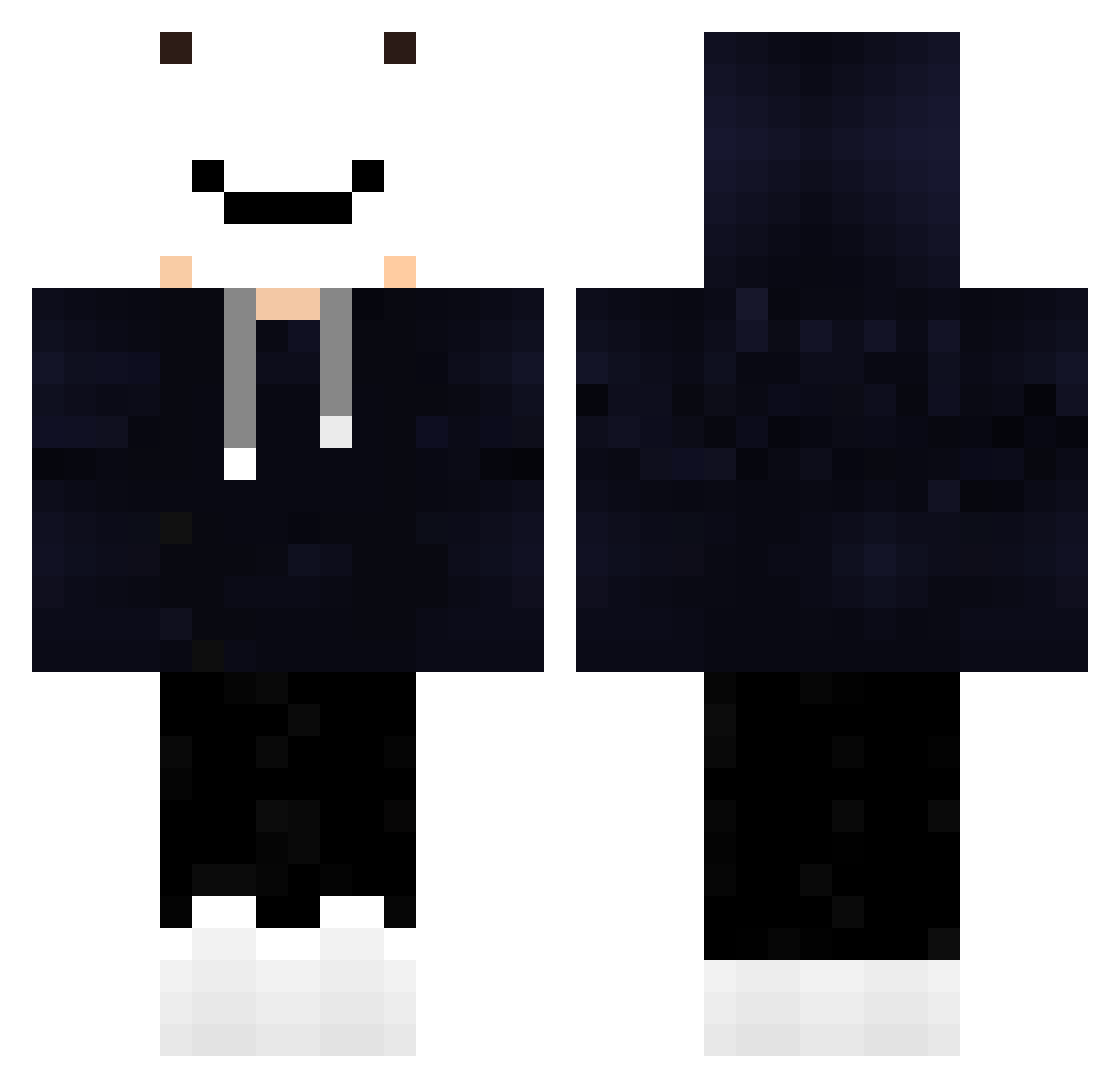 Chrxssi Minecraft skin, front and back view