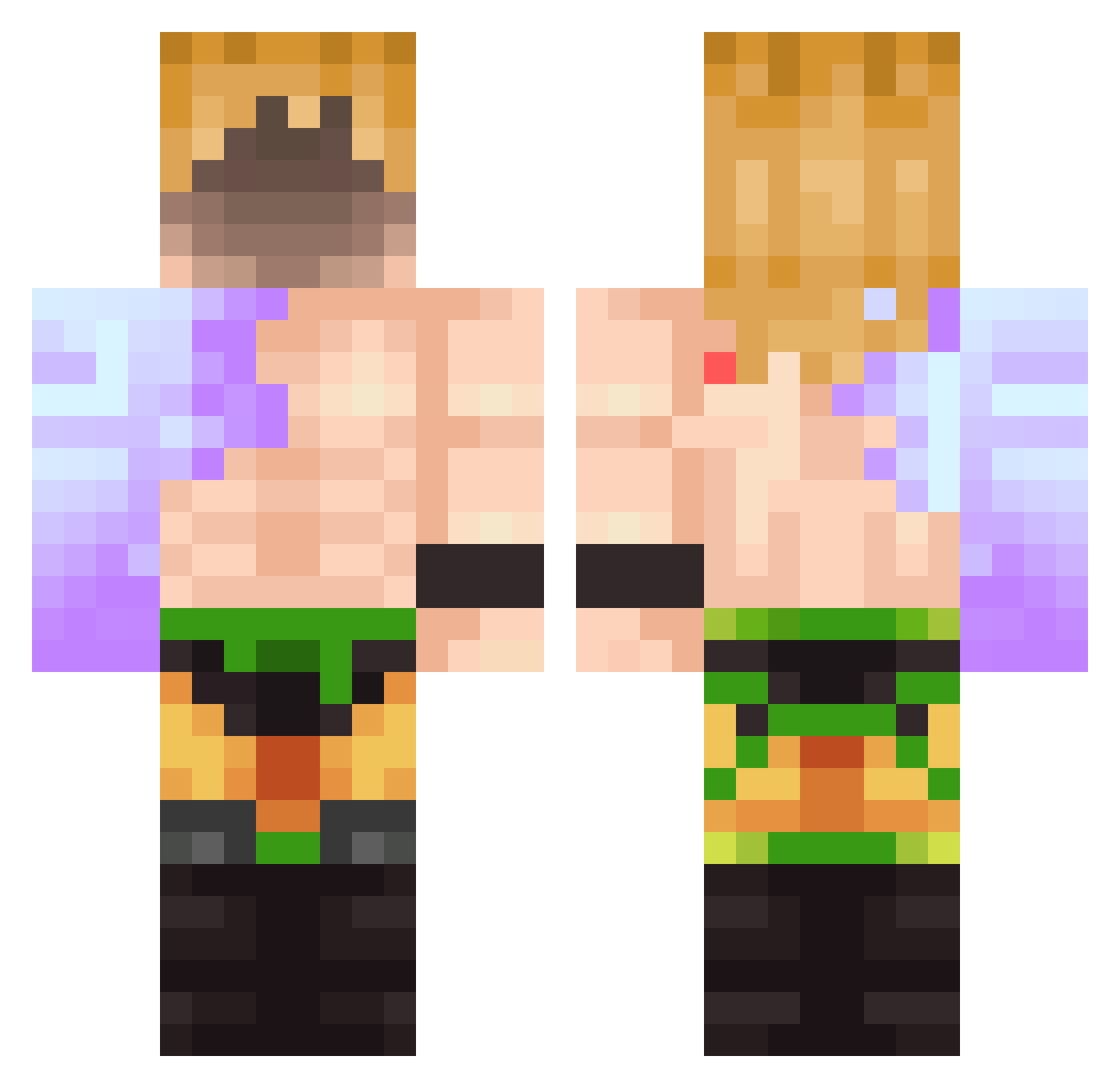 Anpann90 Minecraft skin, front and back view