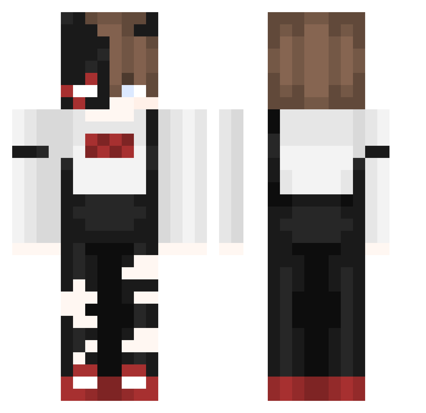 XielZero Minecraft skin, front and back view