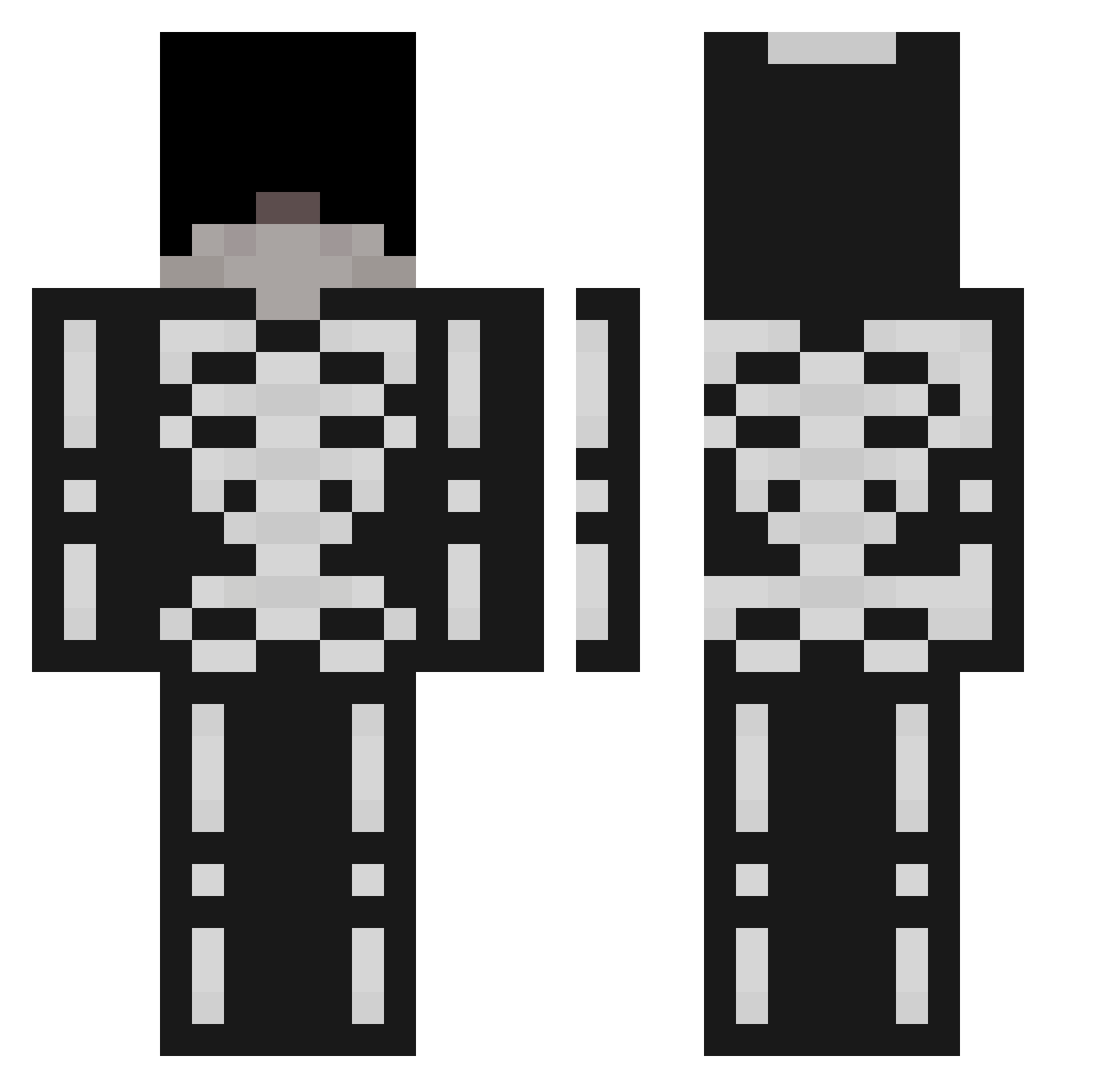 Schviftyy Minecraft skin, front and back view