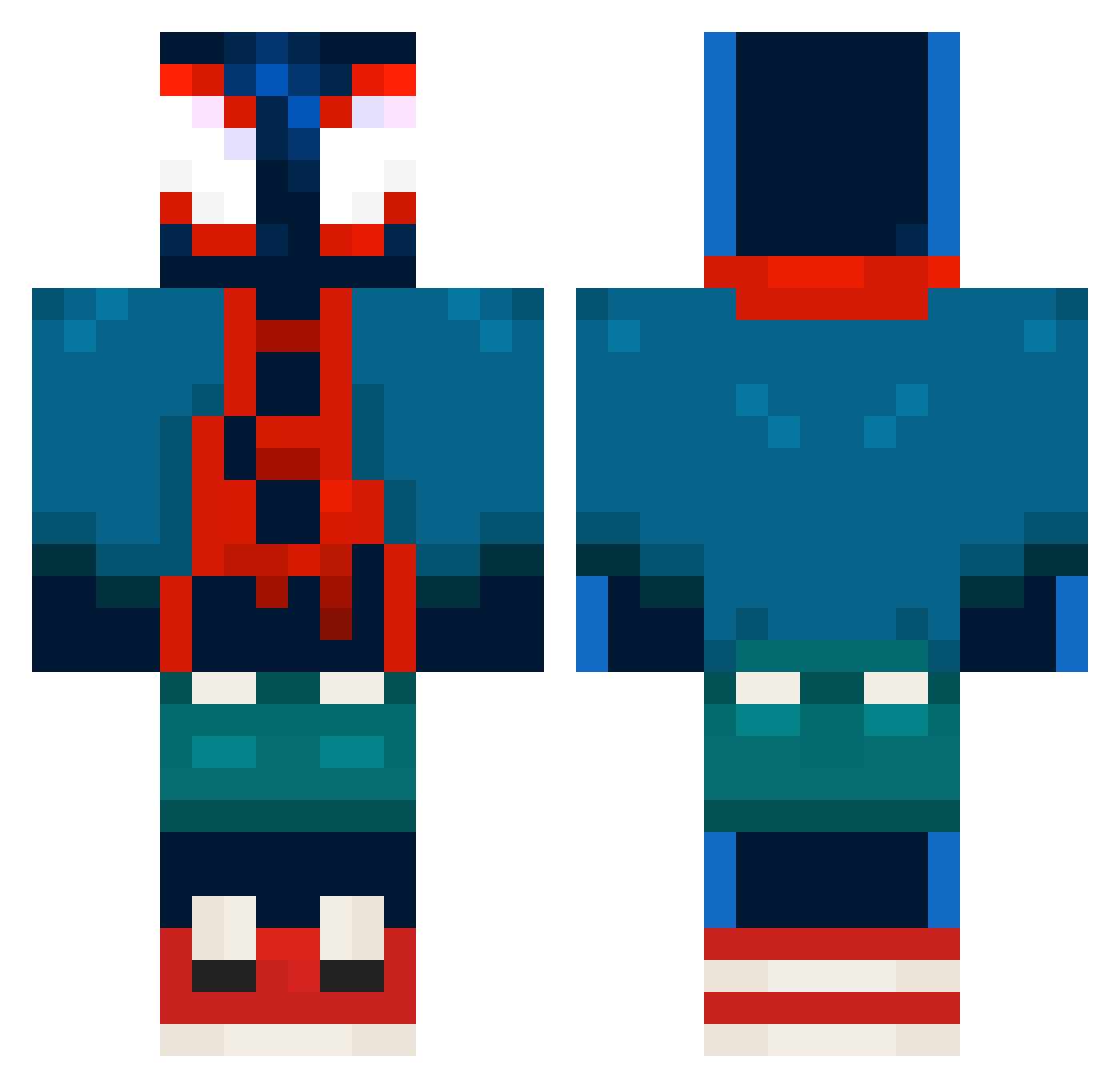 Atamanki Minecraft skin, front and back view