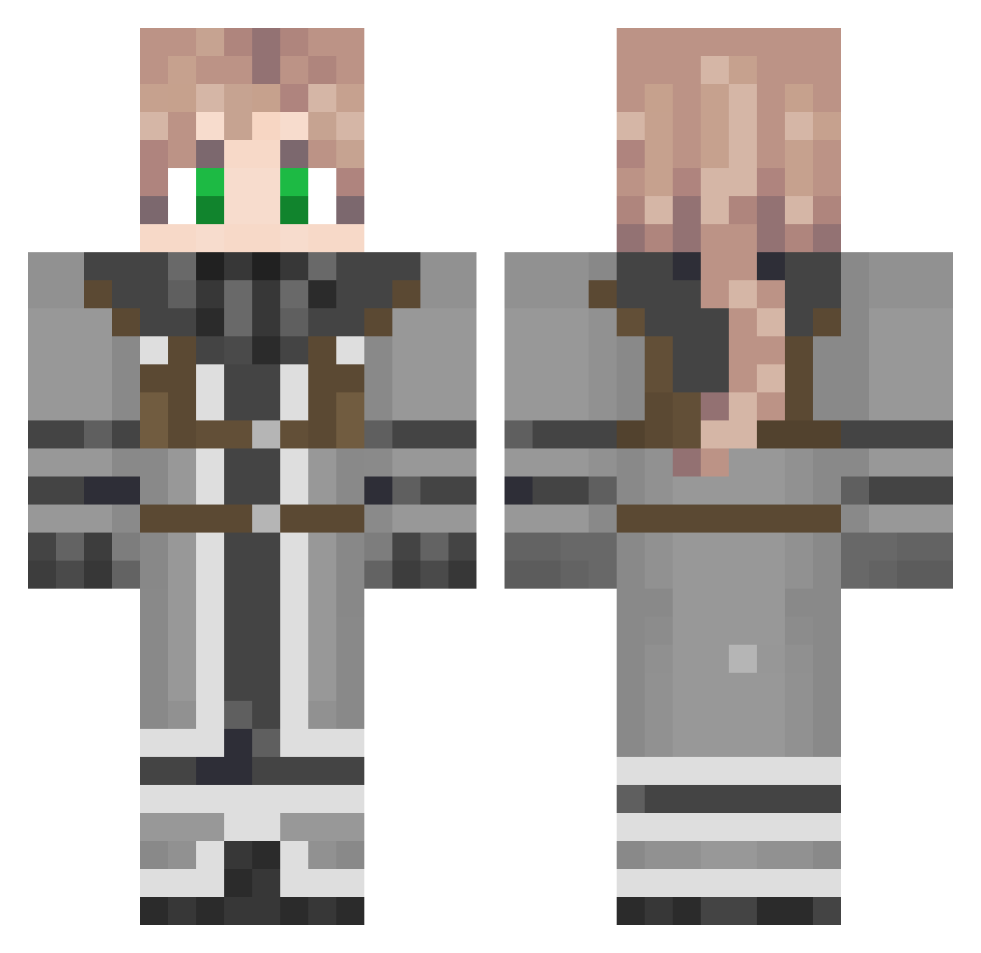 Camians Minecraft skin, front and back view