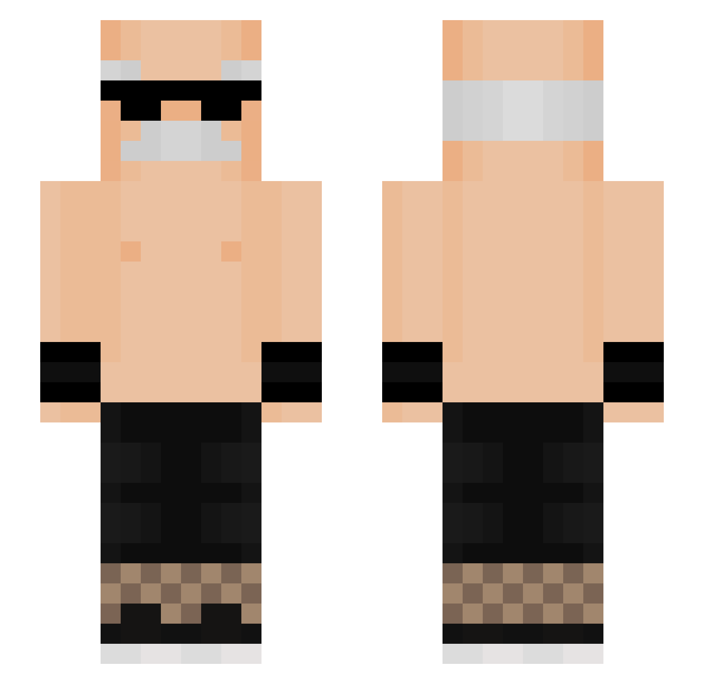 NeutraXx Minecraft skin, front and back view