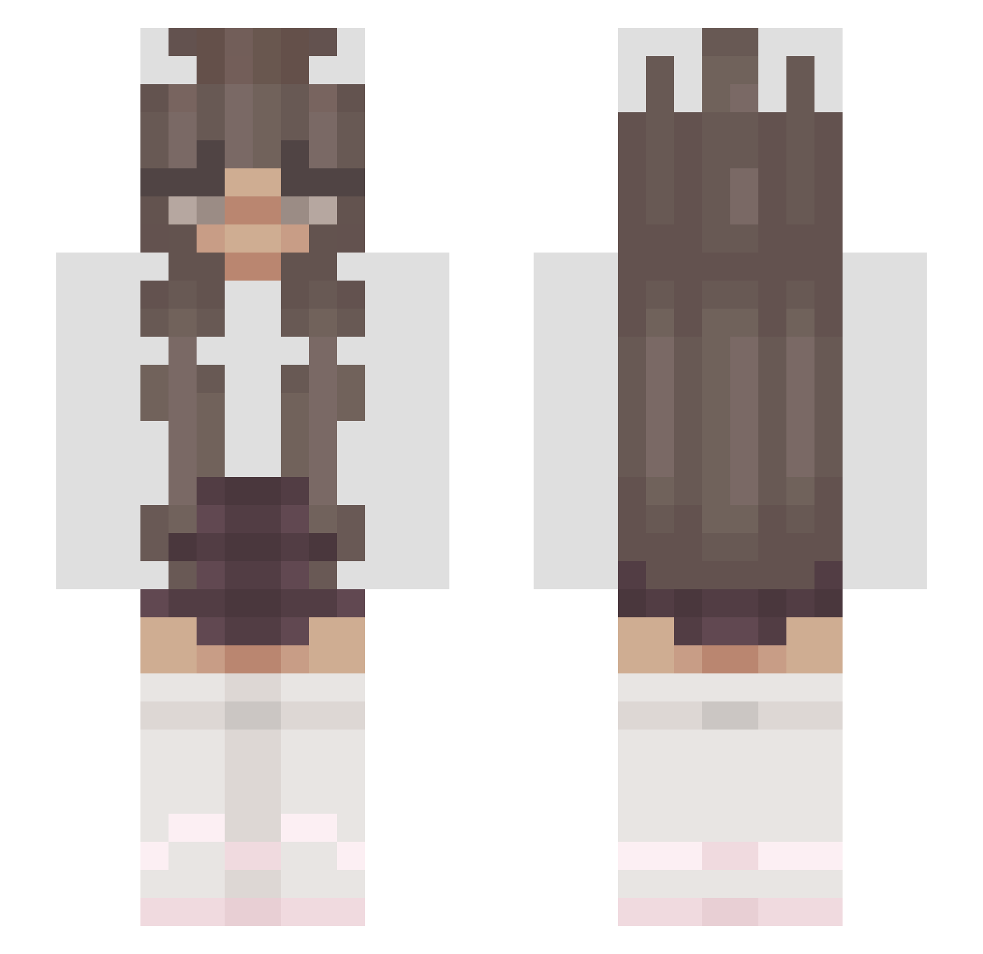 niamhypee Minecraft skin, front and back view