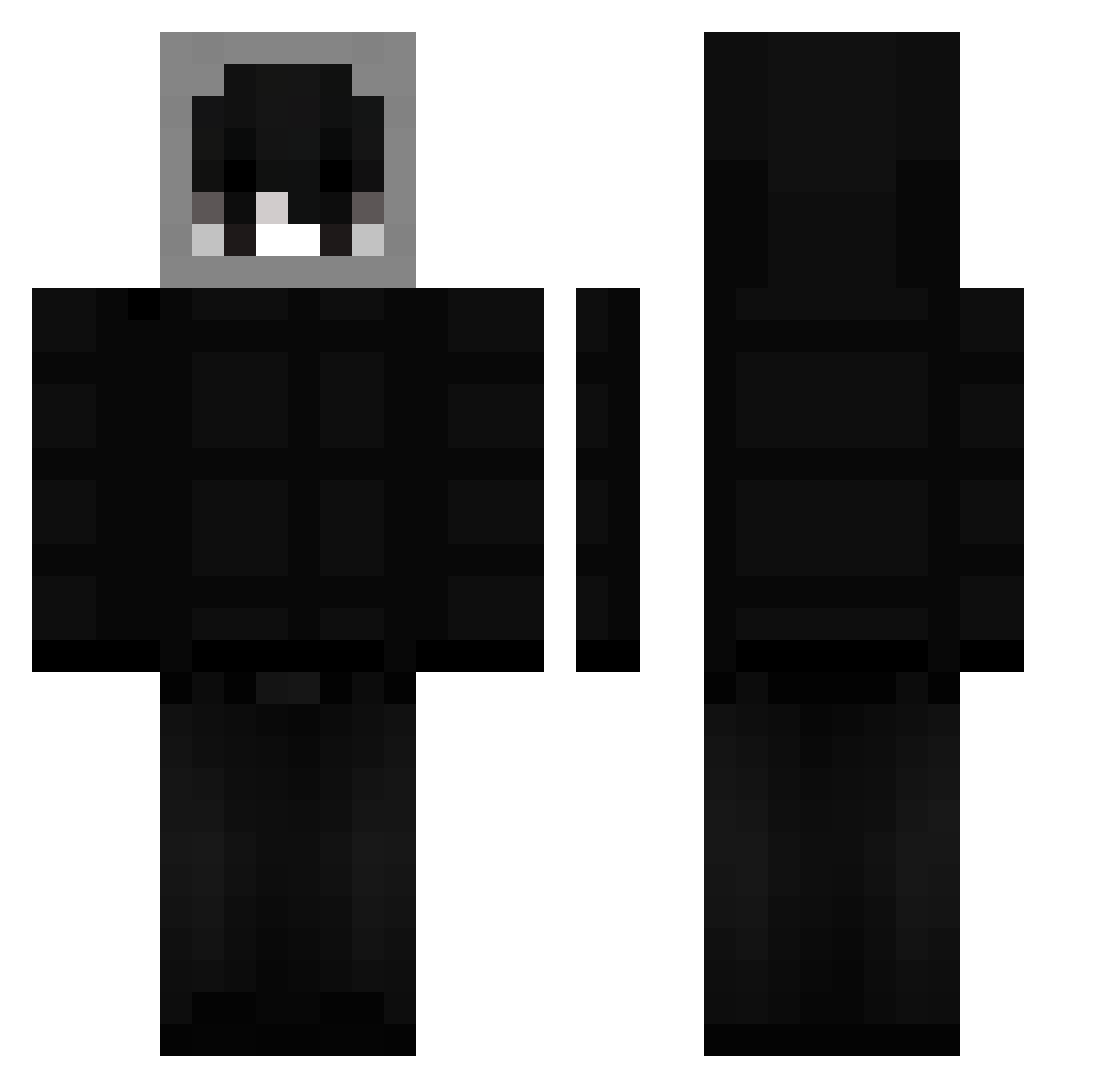 uprun Minecraft skin, front and back view