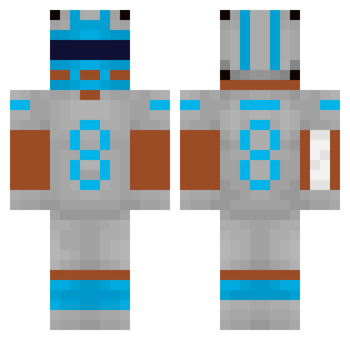 Obsidian3238 Minecraft skin, front and back view