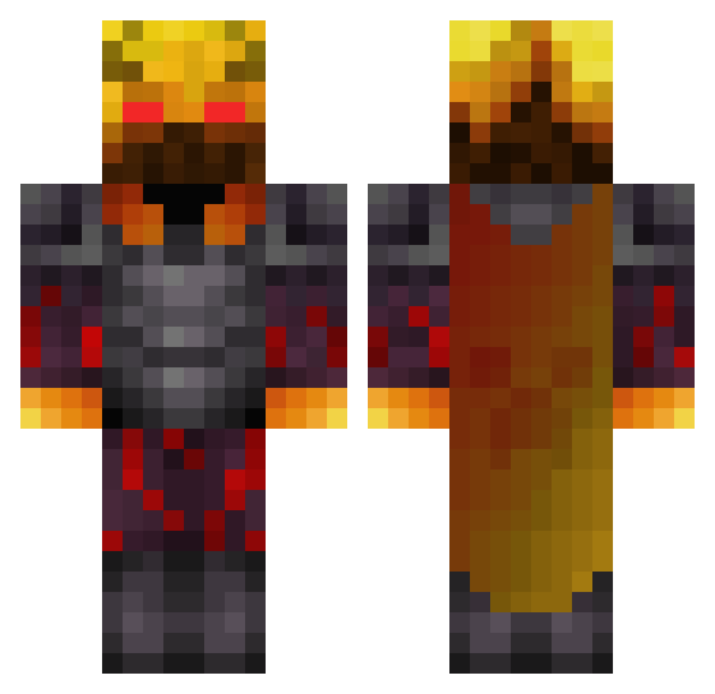 teshnique Minecraft skin, front and back view