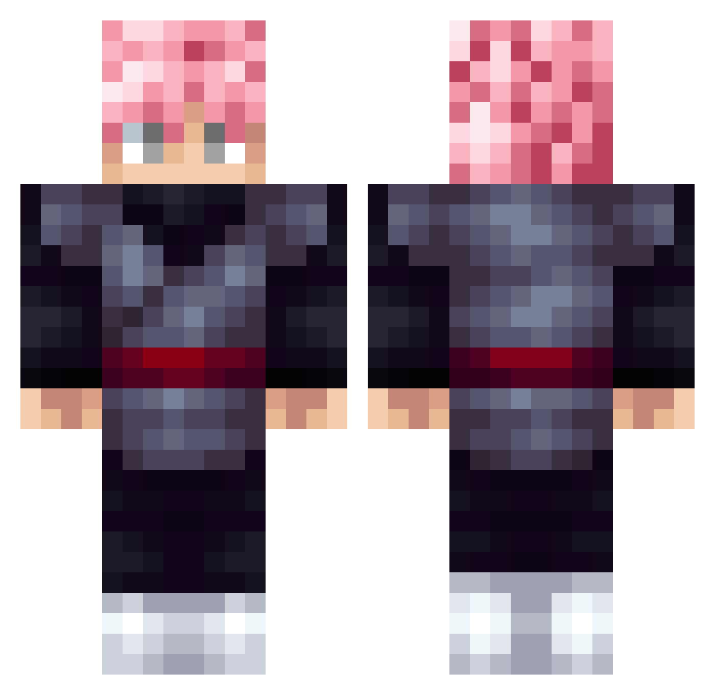 Adin07 Minecraft skin, front and back view