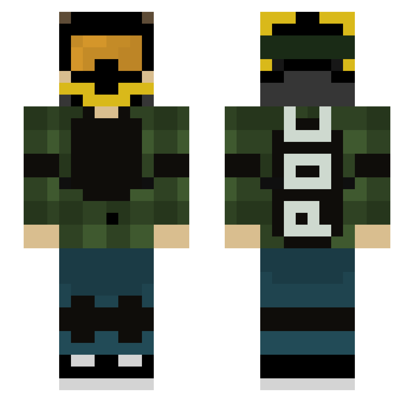 FP_SURVIVAL Minecraft skin, front and back view