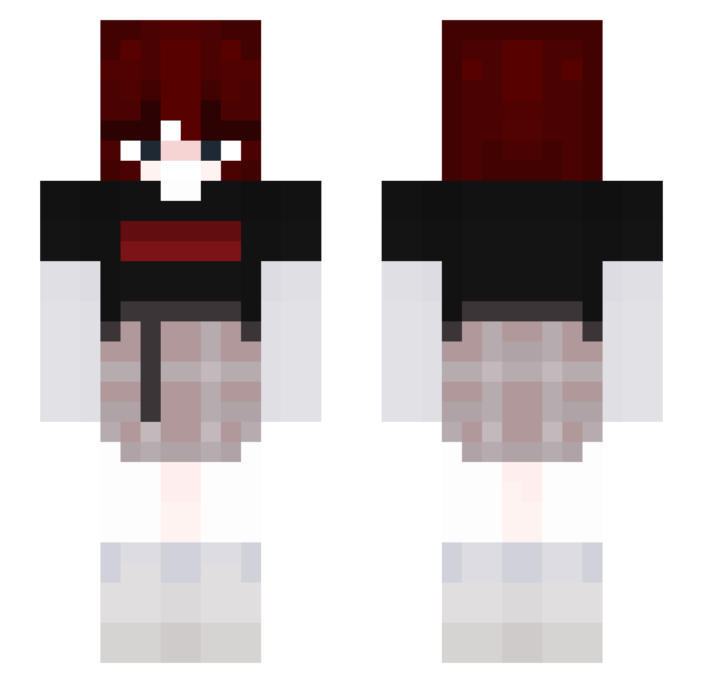 visrus Minecraft skin, front and back view