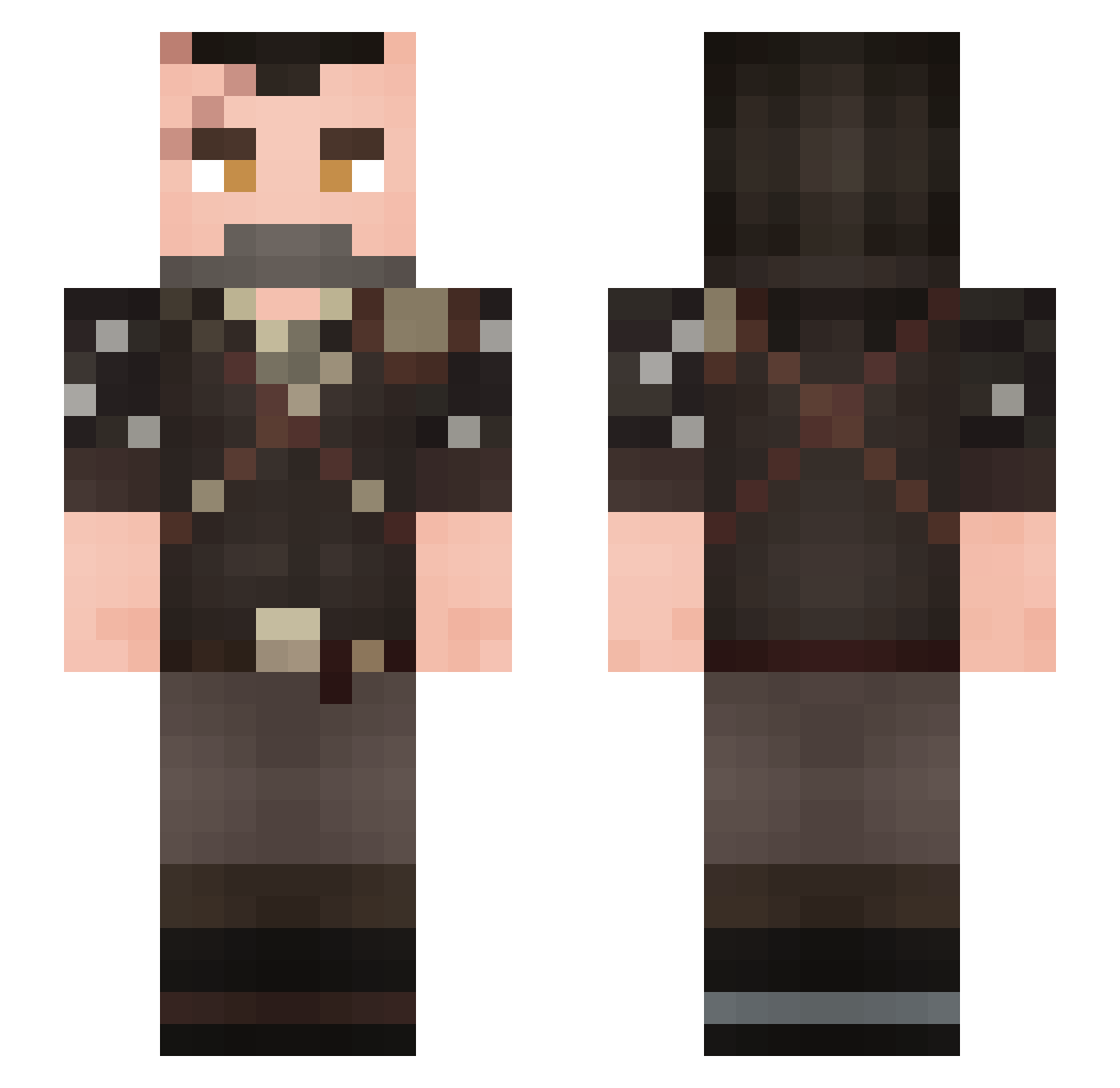 Daave0 Minecraft skin, front and back view