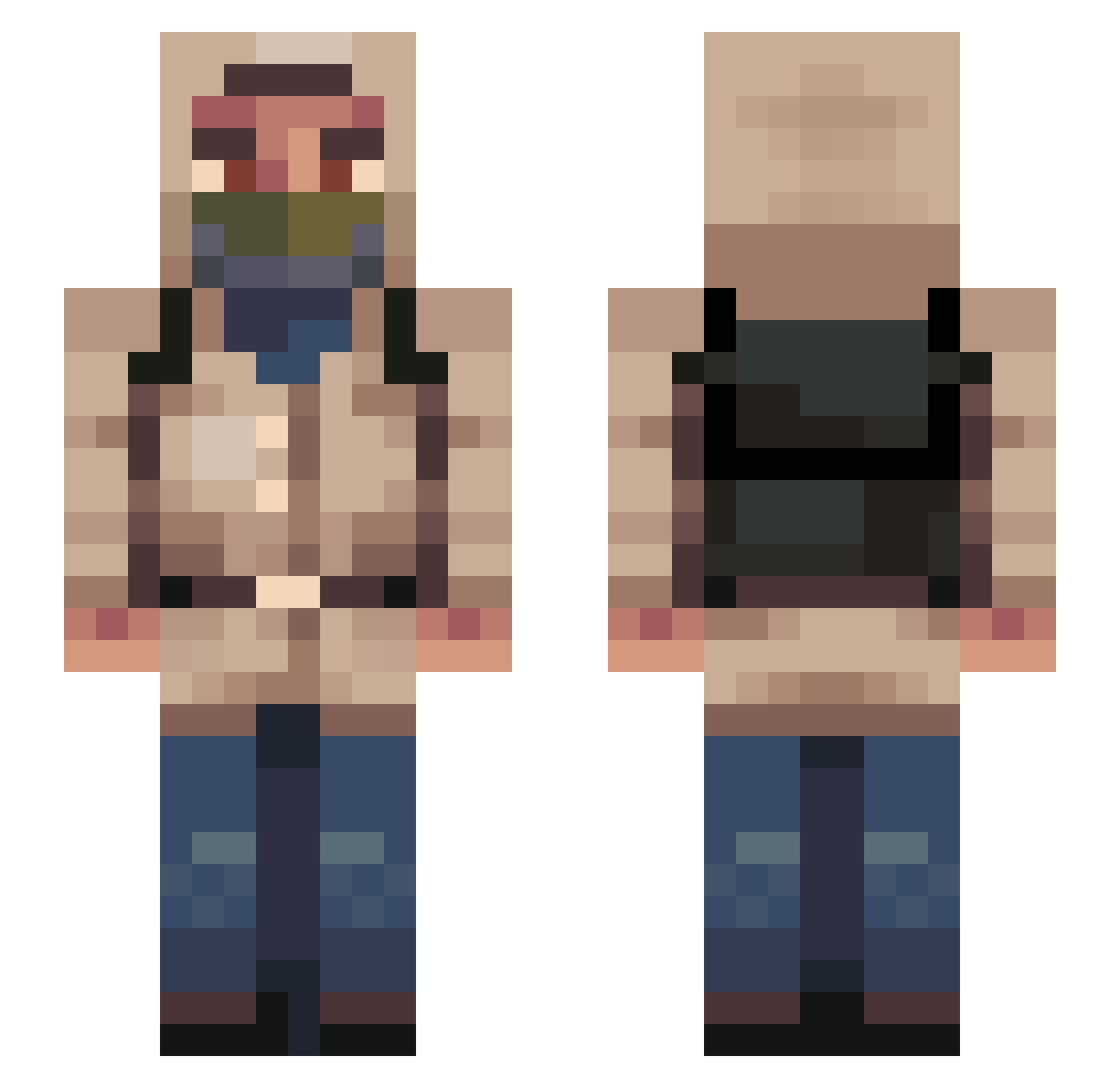 JESTERTHEWISE Minecraft skin, front and back view