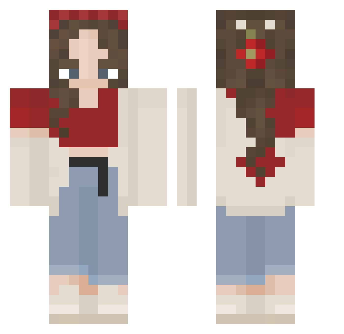 snowple Minecraft skin, front and back view
