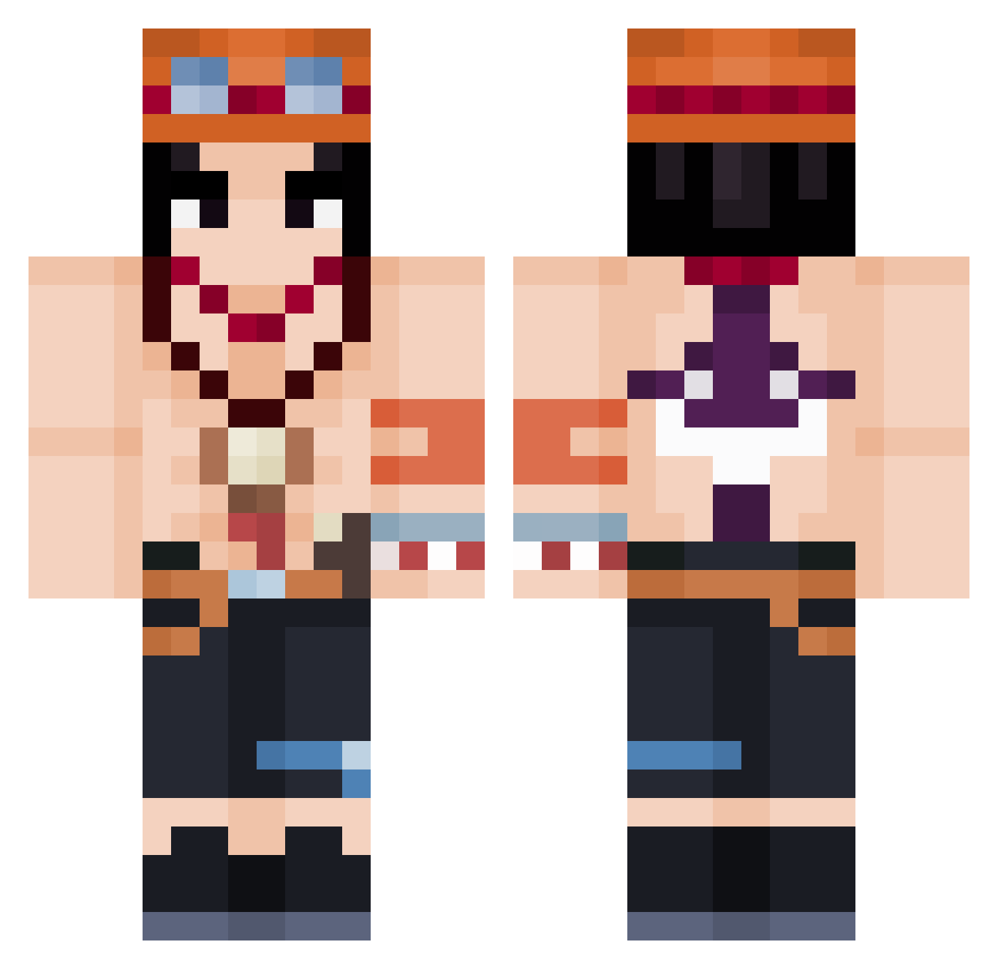 FiriTheKing Minecraft skin, front and back view
