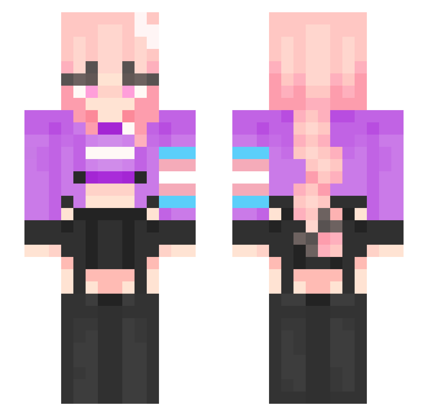 Vinnieeu Minecraft skin, front and back view