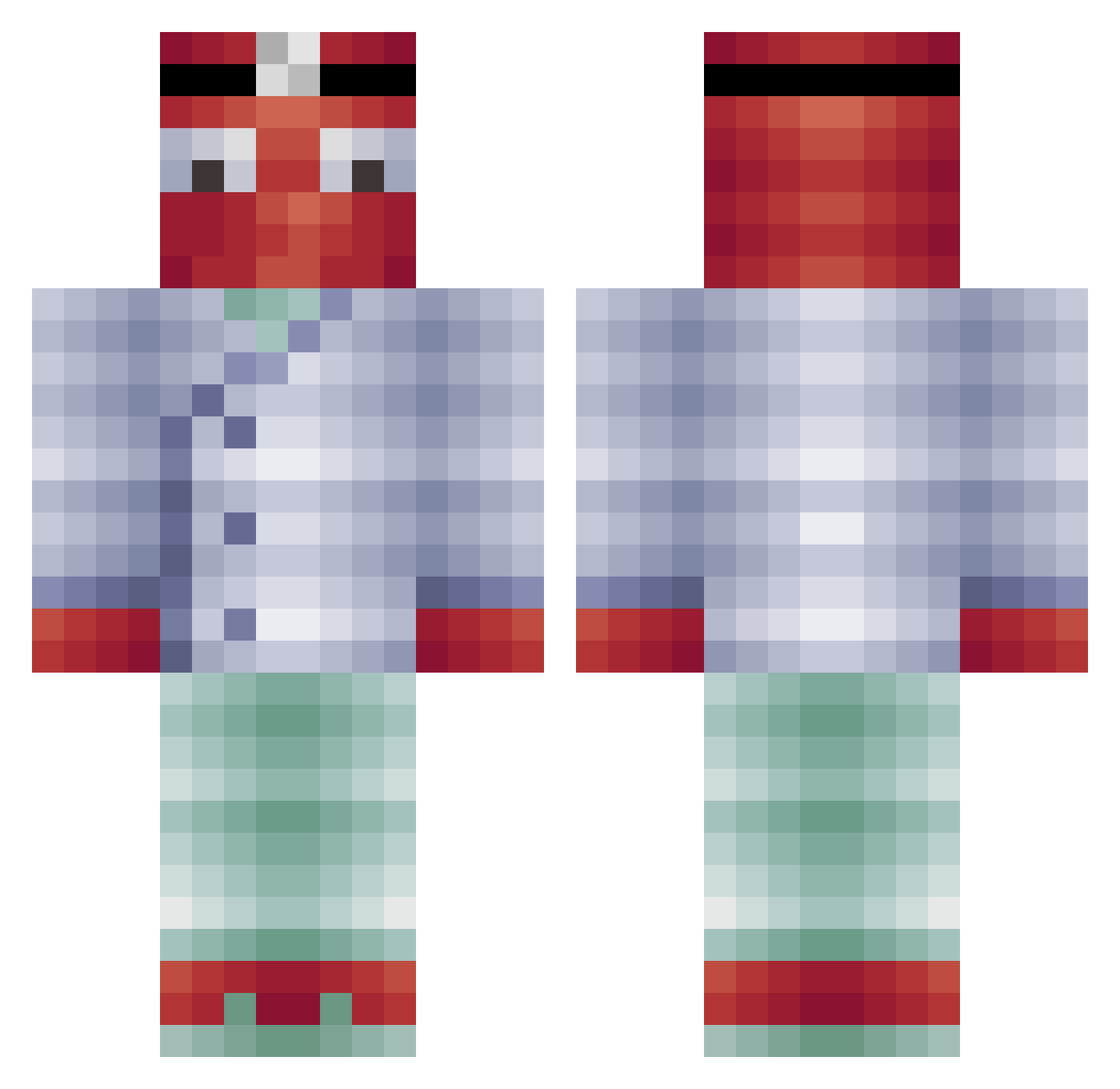 theSnowbrot Minecraft skin, front and back view