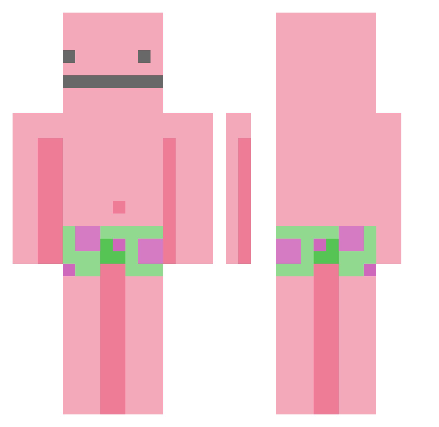 OleGucamole Minecraft skin, front and back view