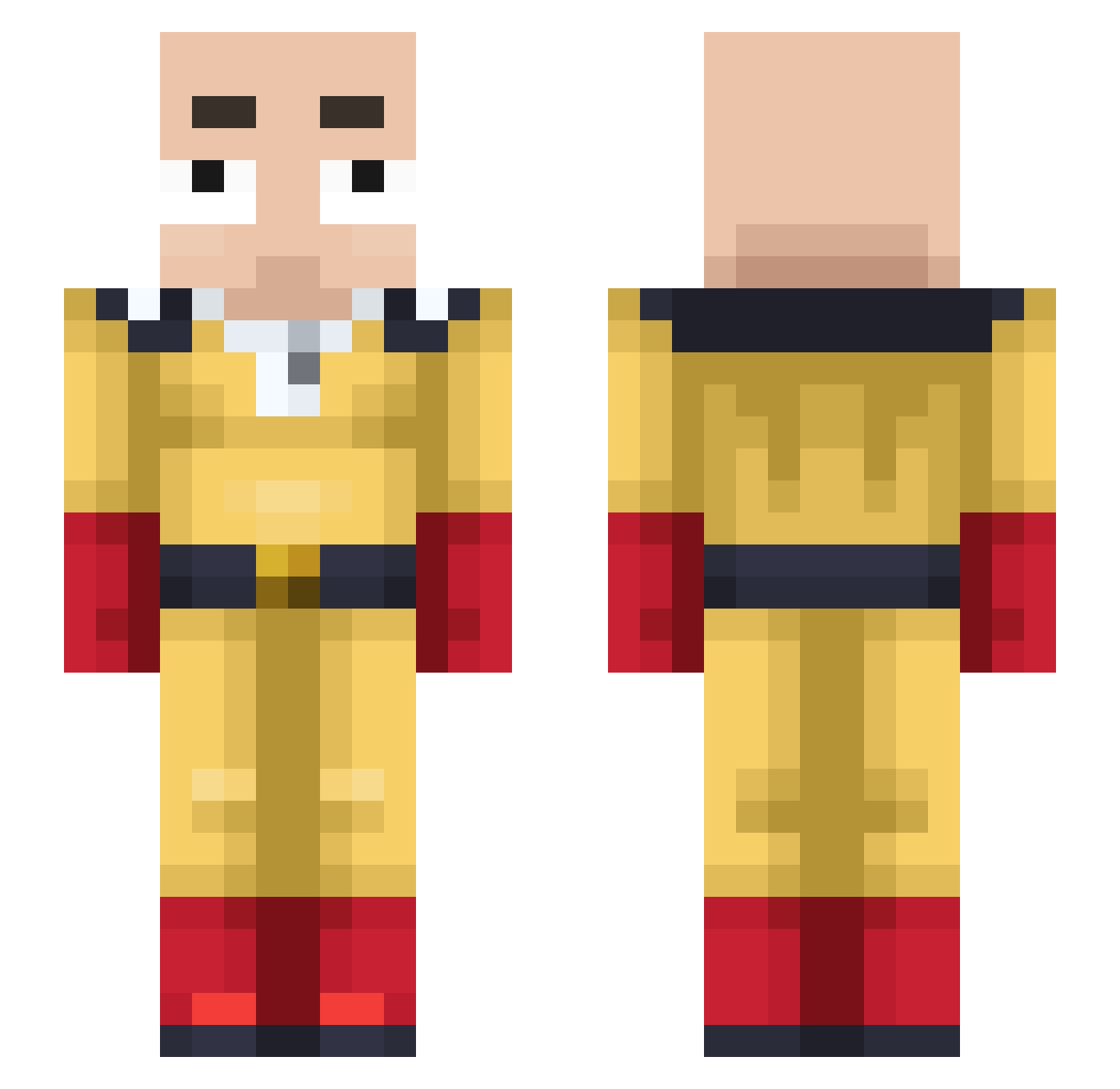 Nave Minecraft skin, front and back view