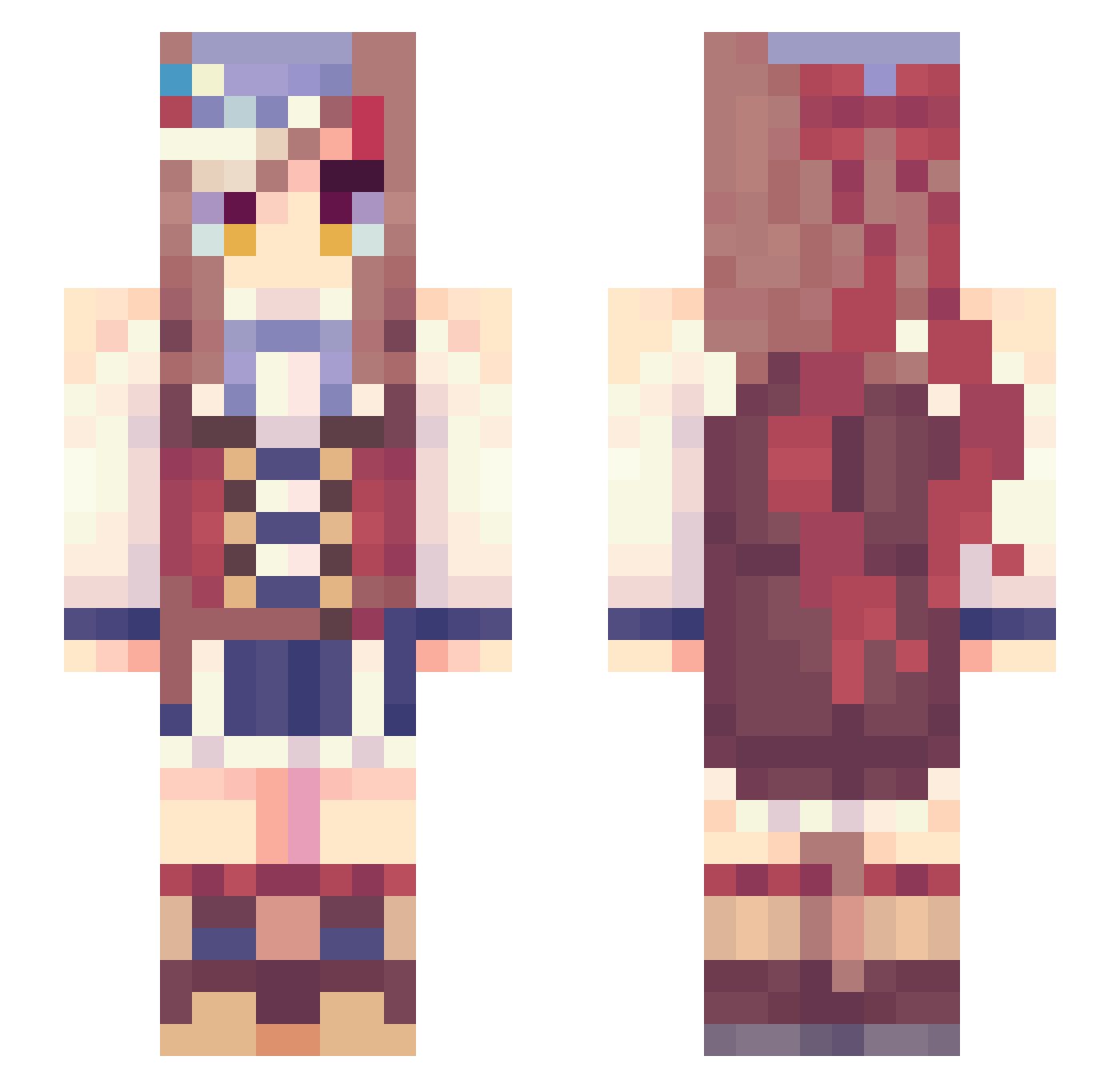 ThatBlueBoi Minecraft skin, front and back view