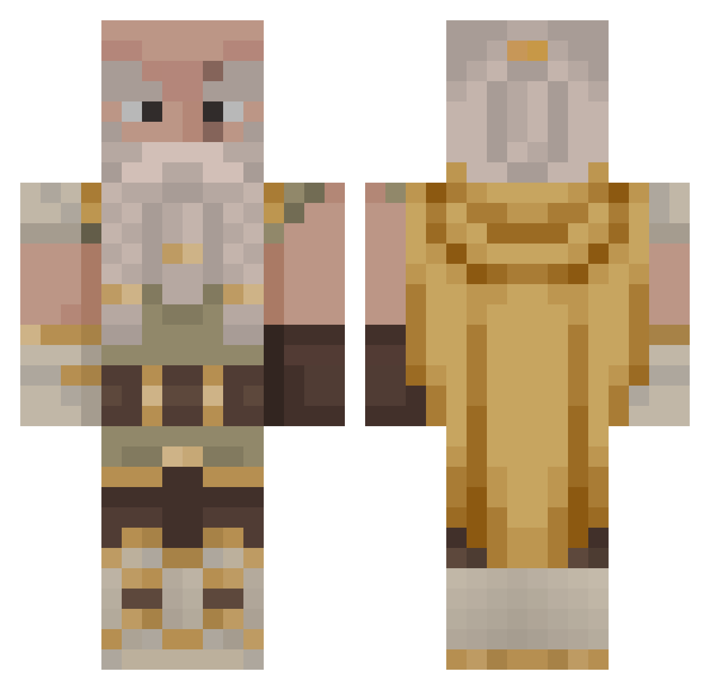 SpoonHabits Minecraft skin, front and back view