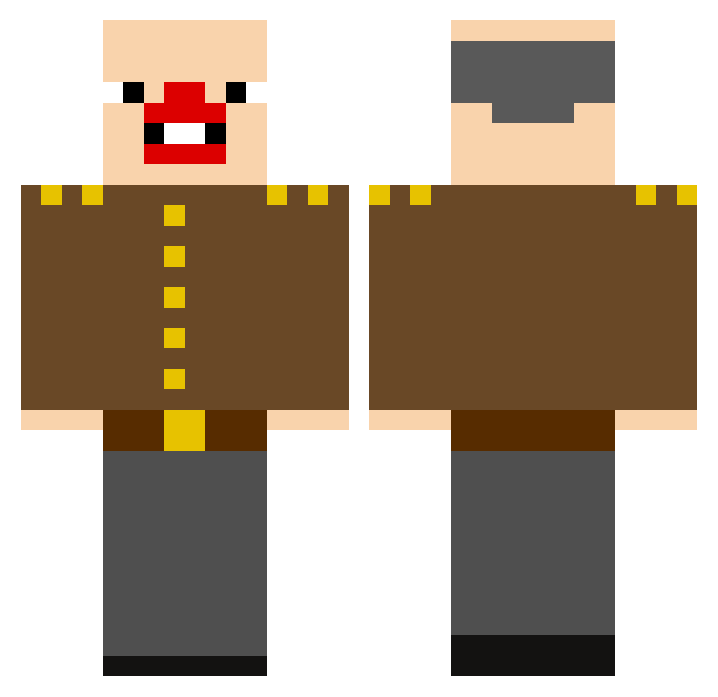 ugleypo Minecraft skin, front and back view