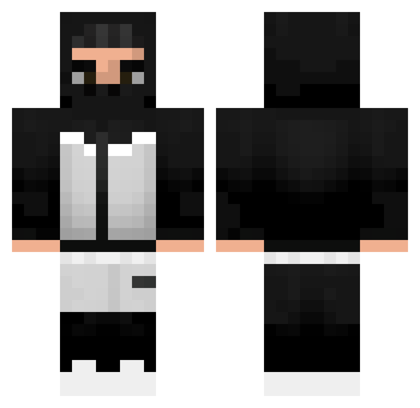 Coldzzy Minecraft skin, front and back view