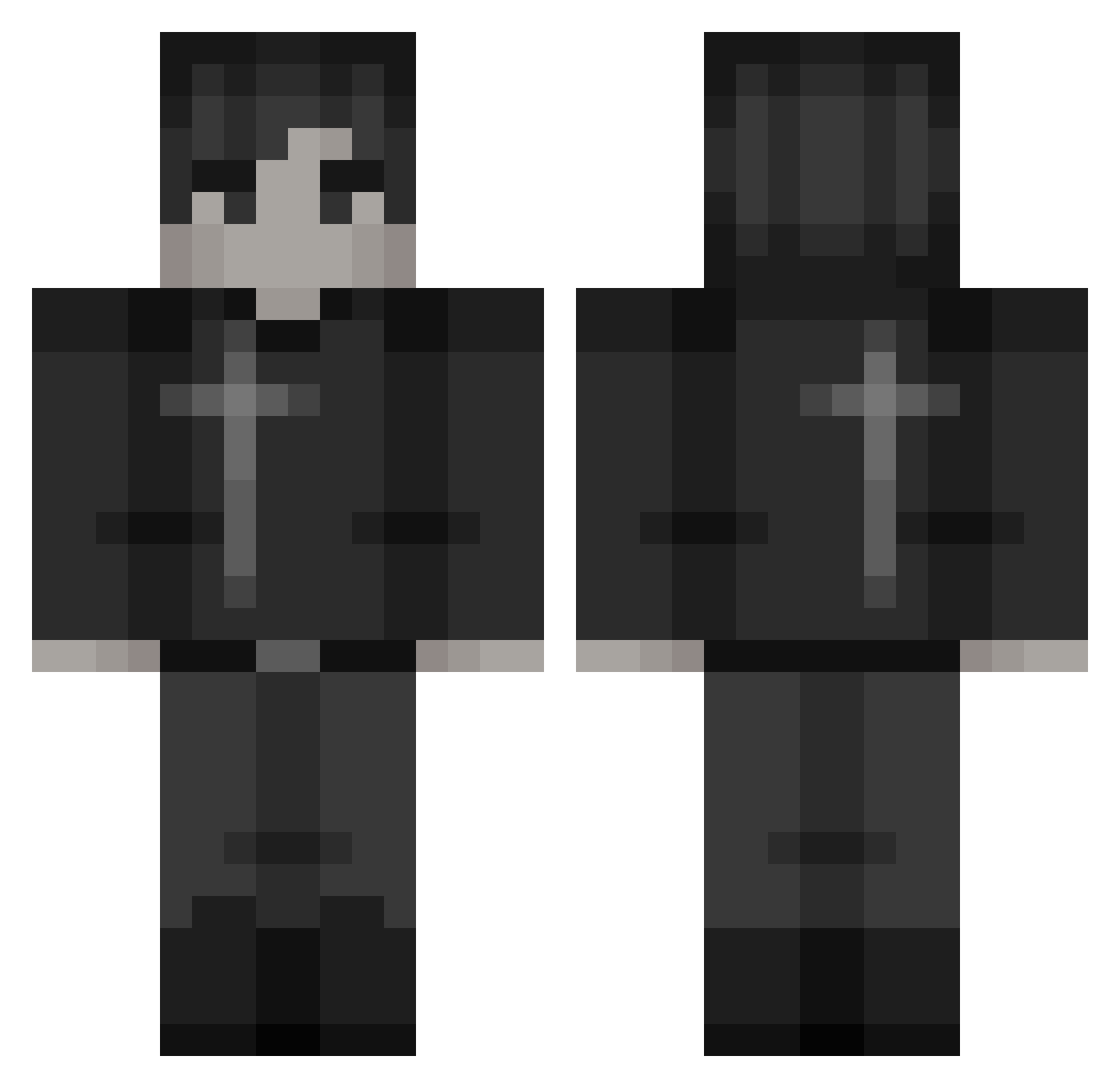 RedRoles Minecraft skin, front and back view