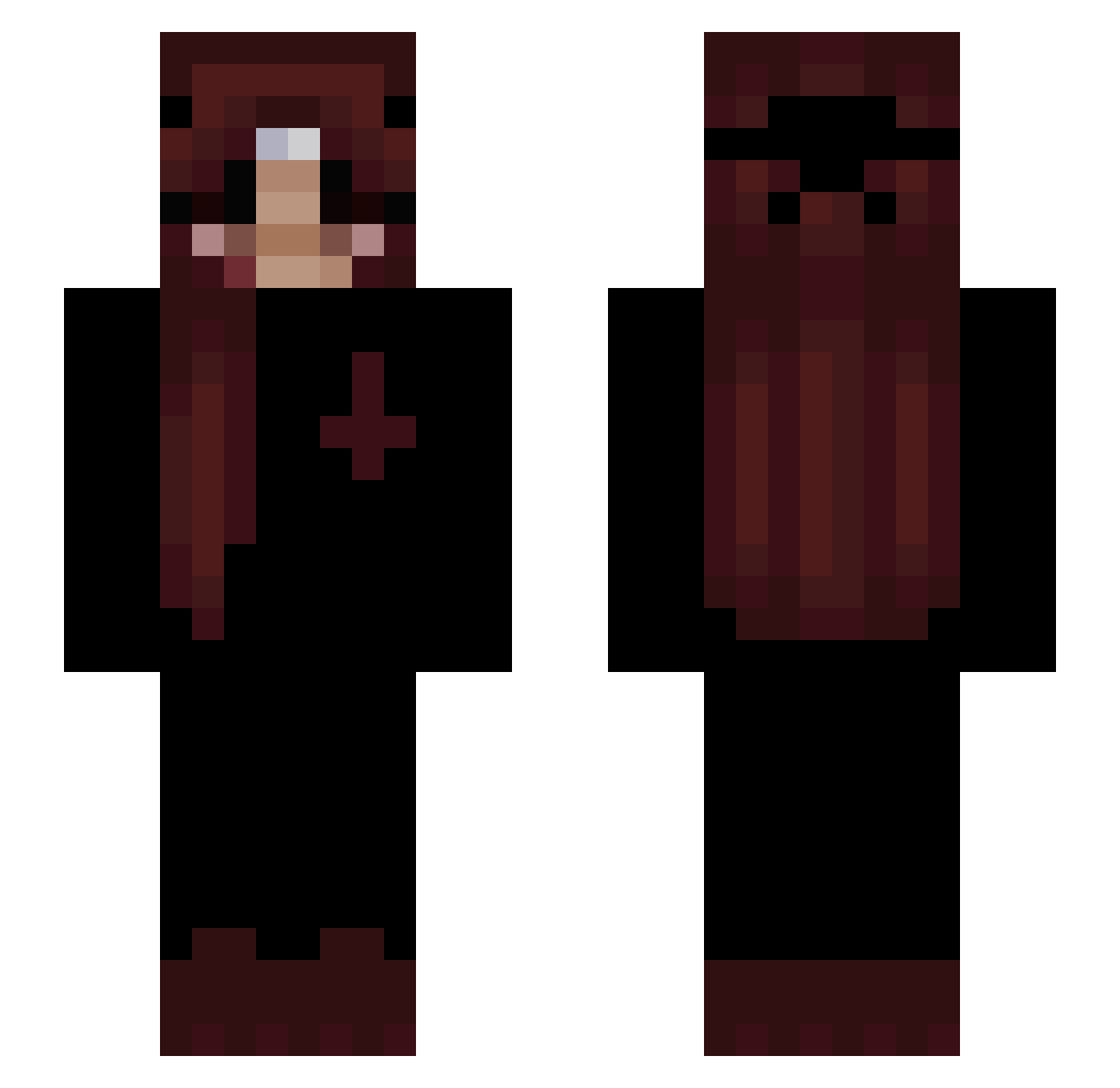 vikinah Minecraft skin, front and back view